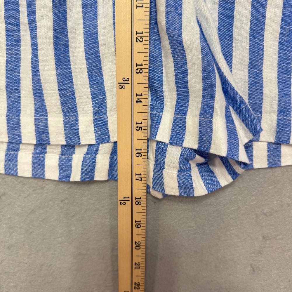 Sonoma Goods‎ For Life Women's XL Striped Linen Blend Shorts Blue White NWOT - Picture 7 of 10